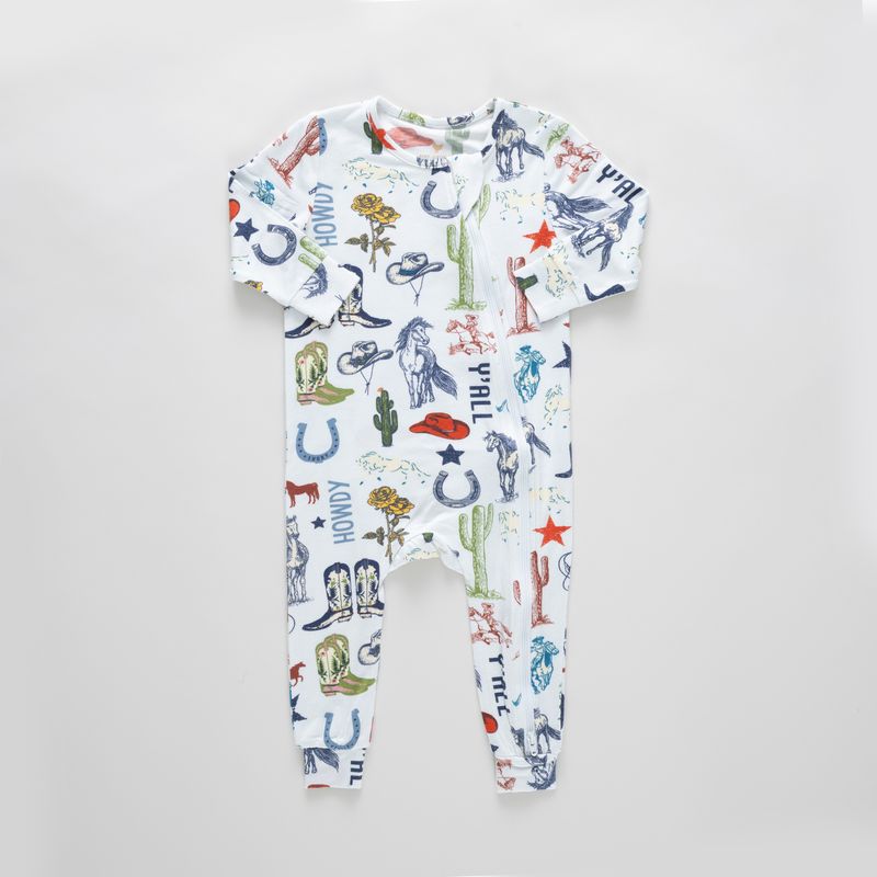 Pink Chicken Baby Bamboo Romper Western Dreams Little Sprout
