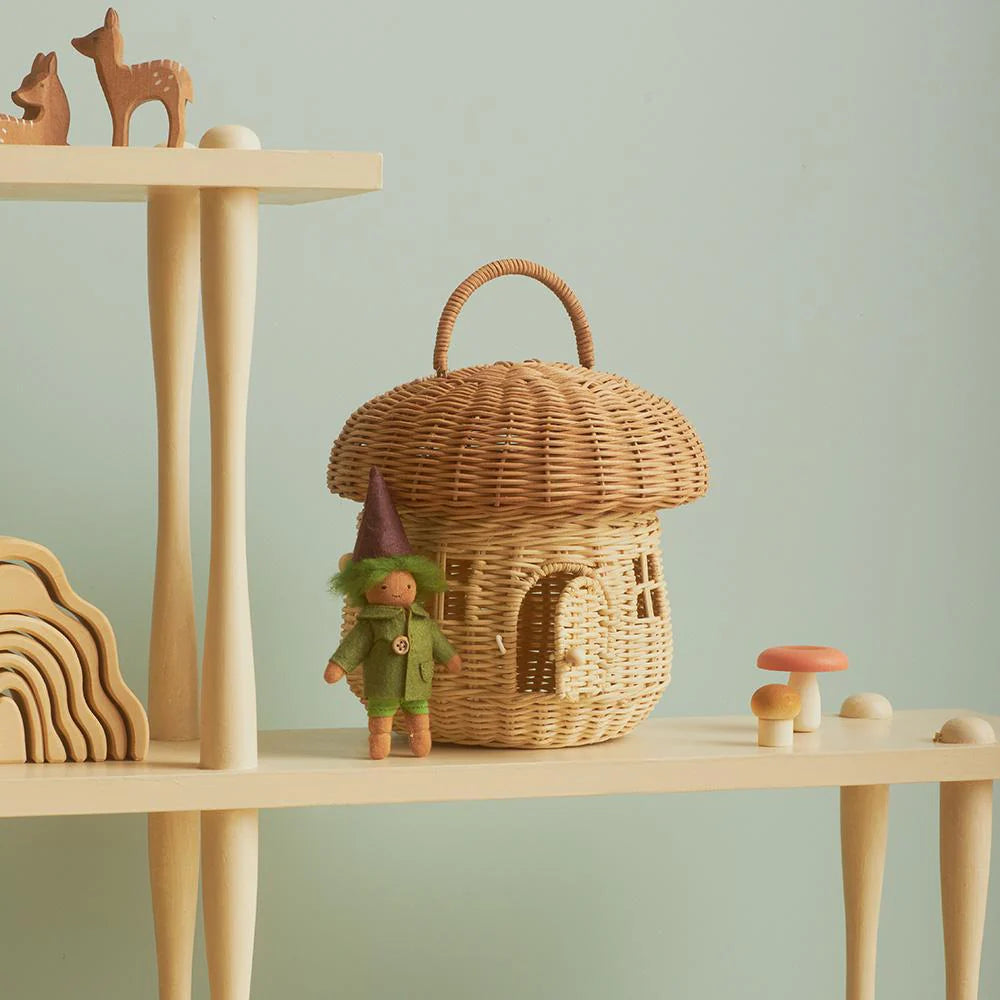 Rattan Mushroom Basket - Natural