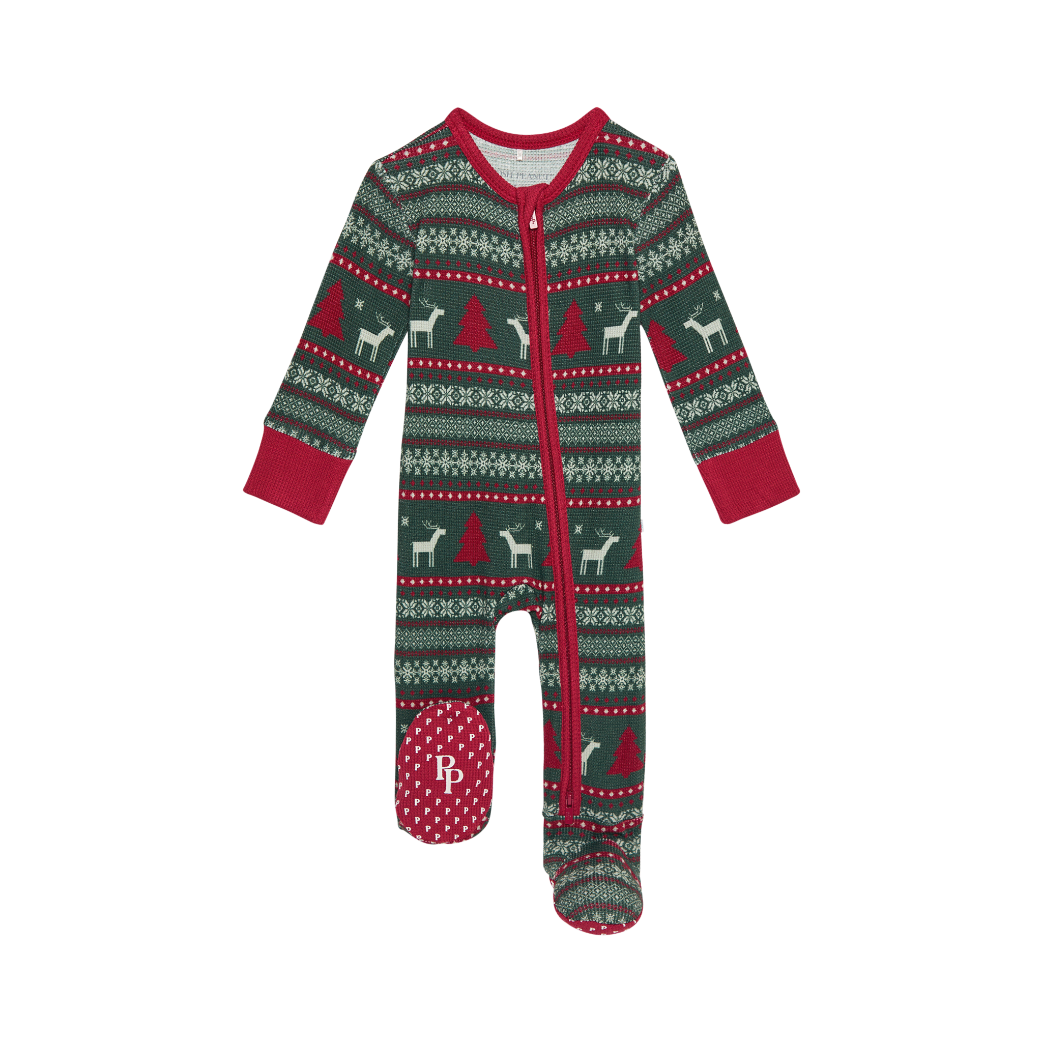 Zippered One-Piece Footie - Holiday Fair Isle