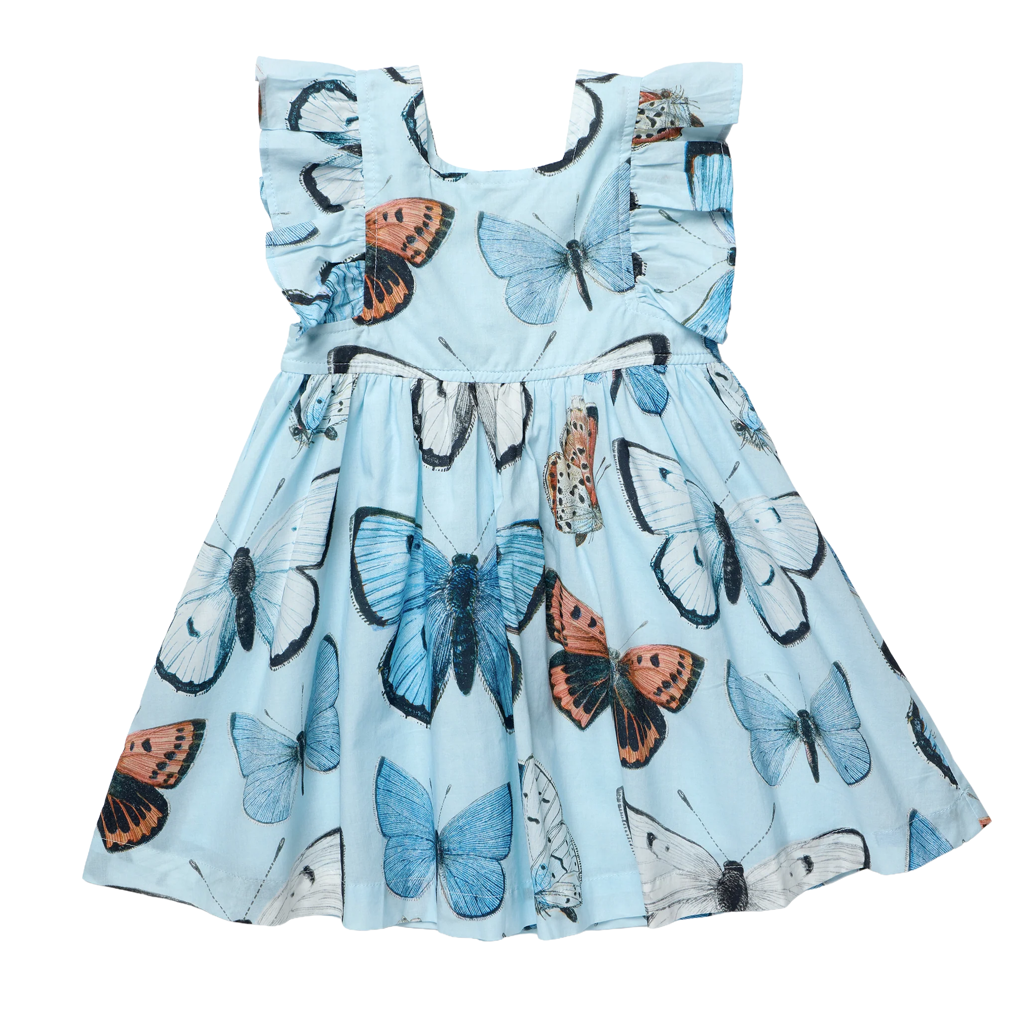 Pink Chicken Girls Elsie Dress Blue Vintage Butterflies Little Sprout
