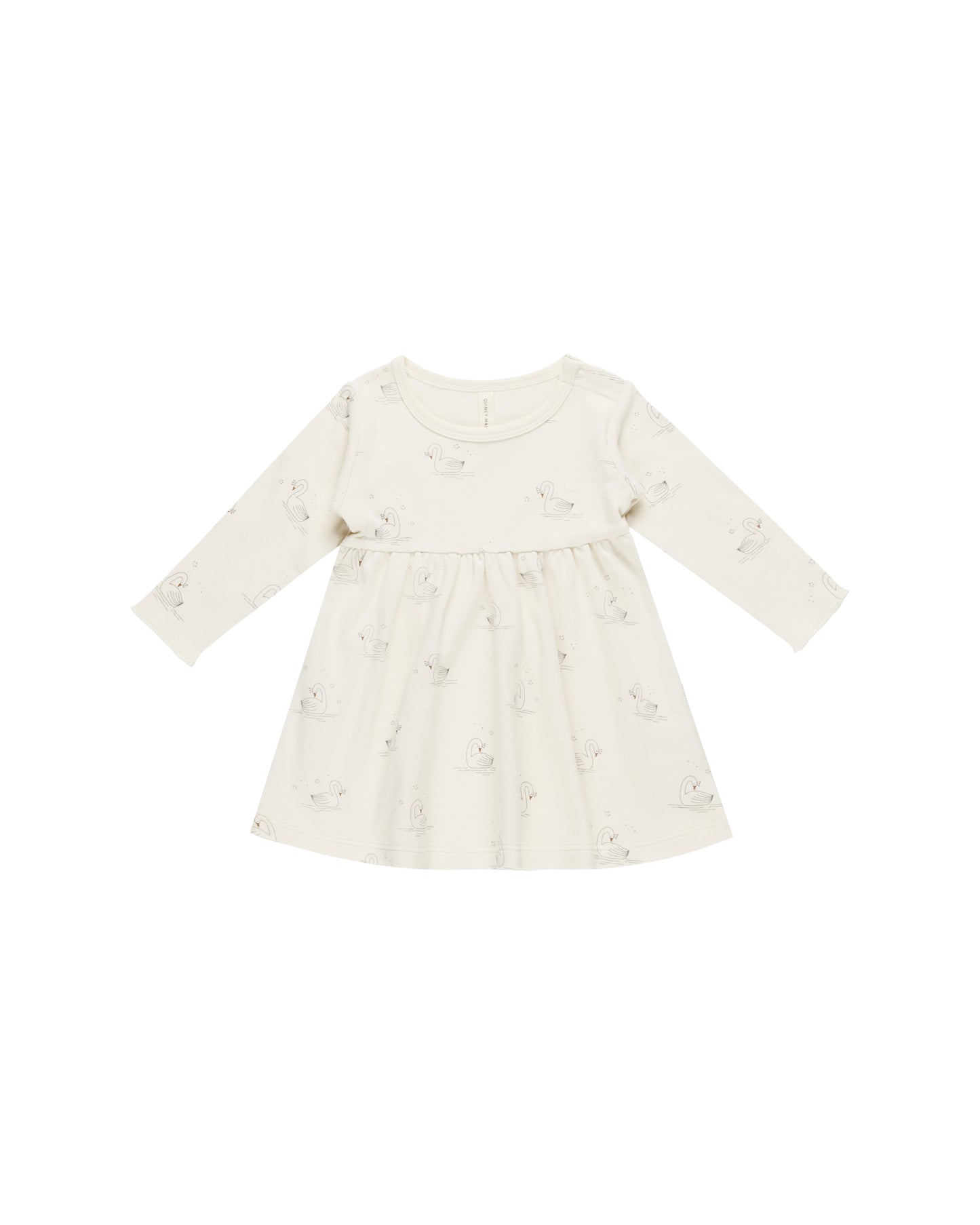 Long Sleeve Baby Dress - Swans