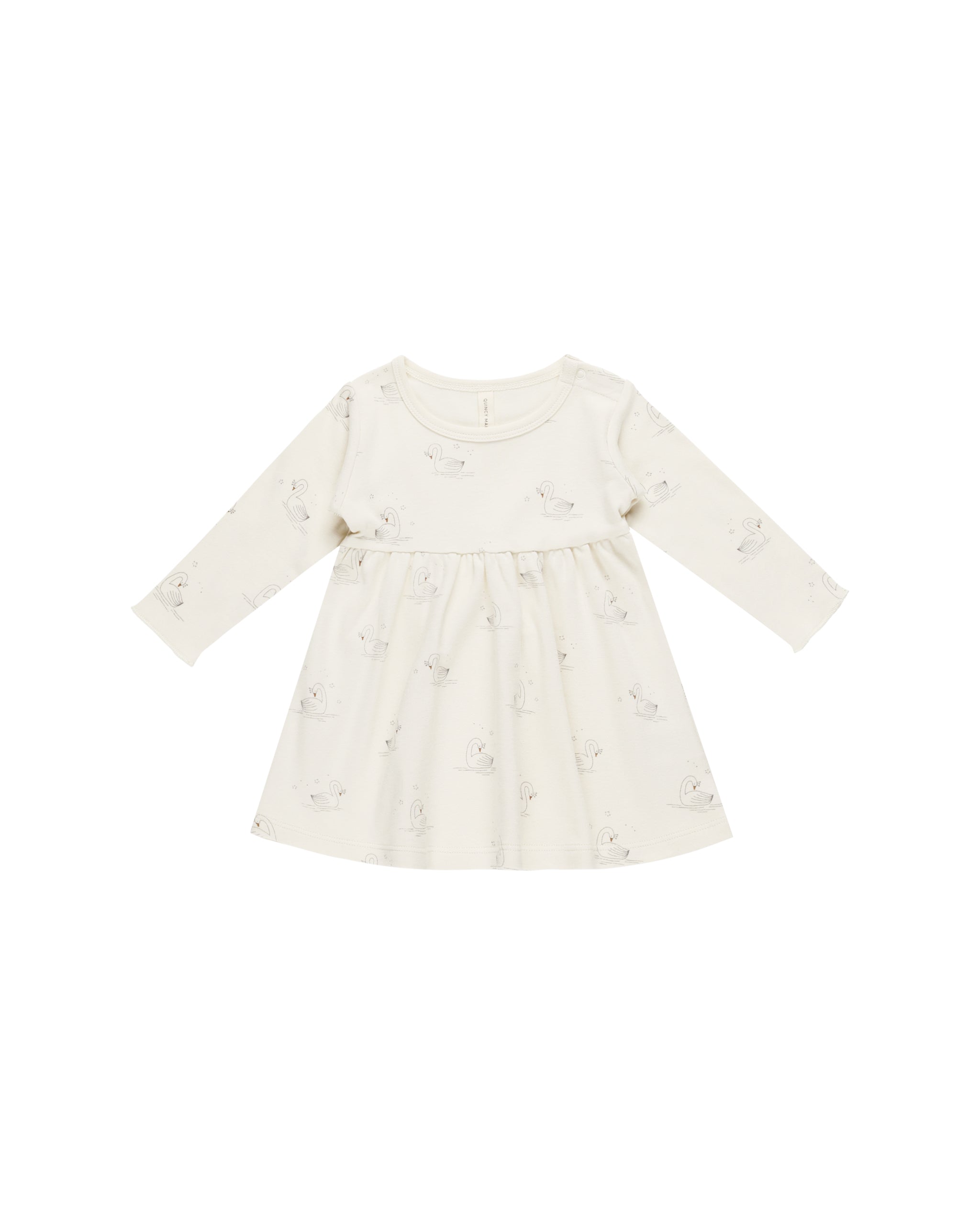 Long Sleeve Baby Dress - Swans