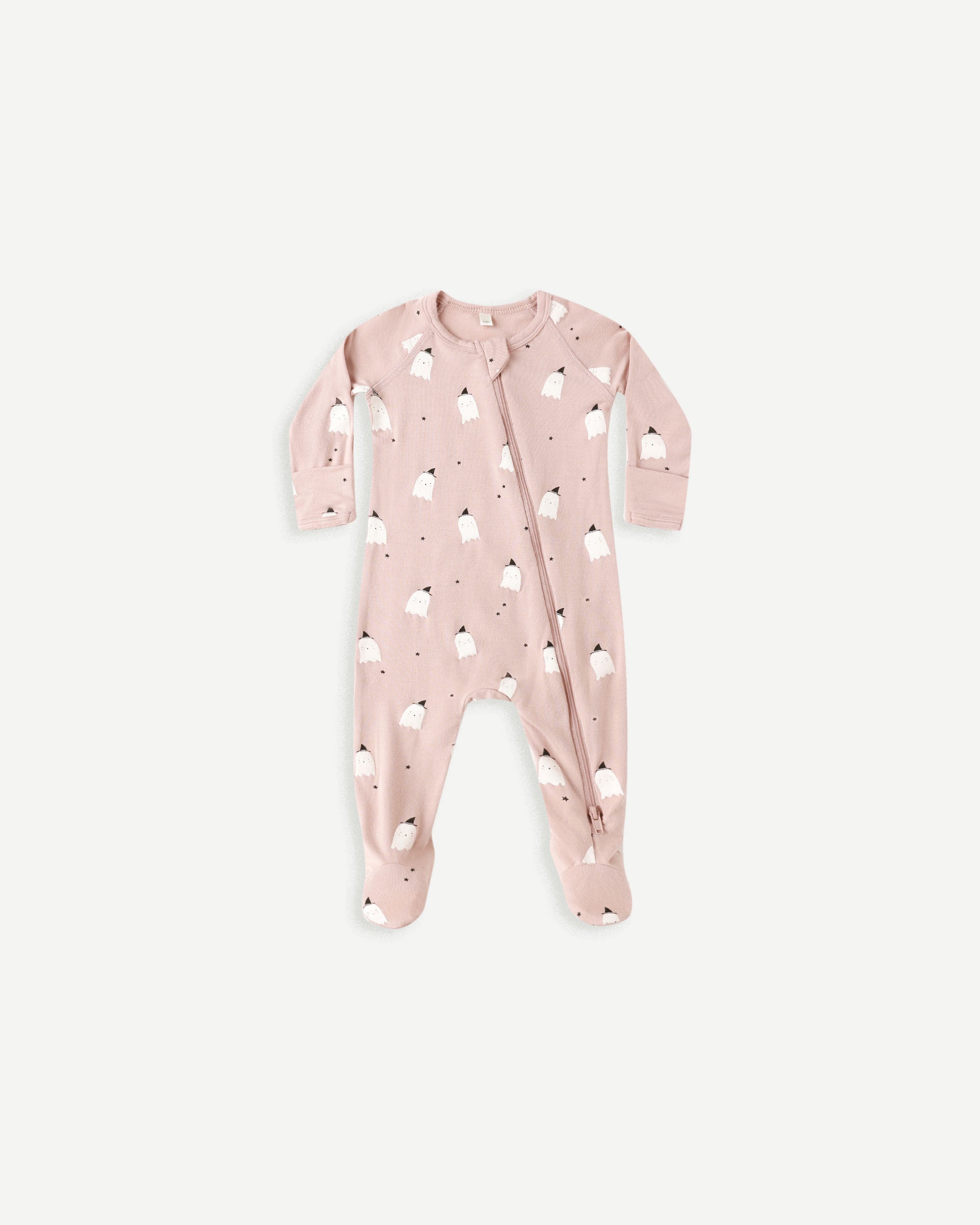 Quincy Mae Bamboo Footie Pink Ghosts Little  Sprout
