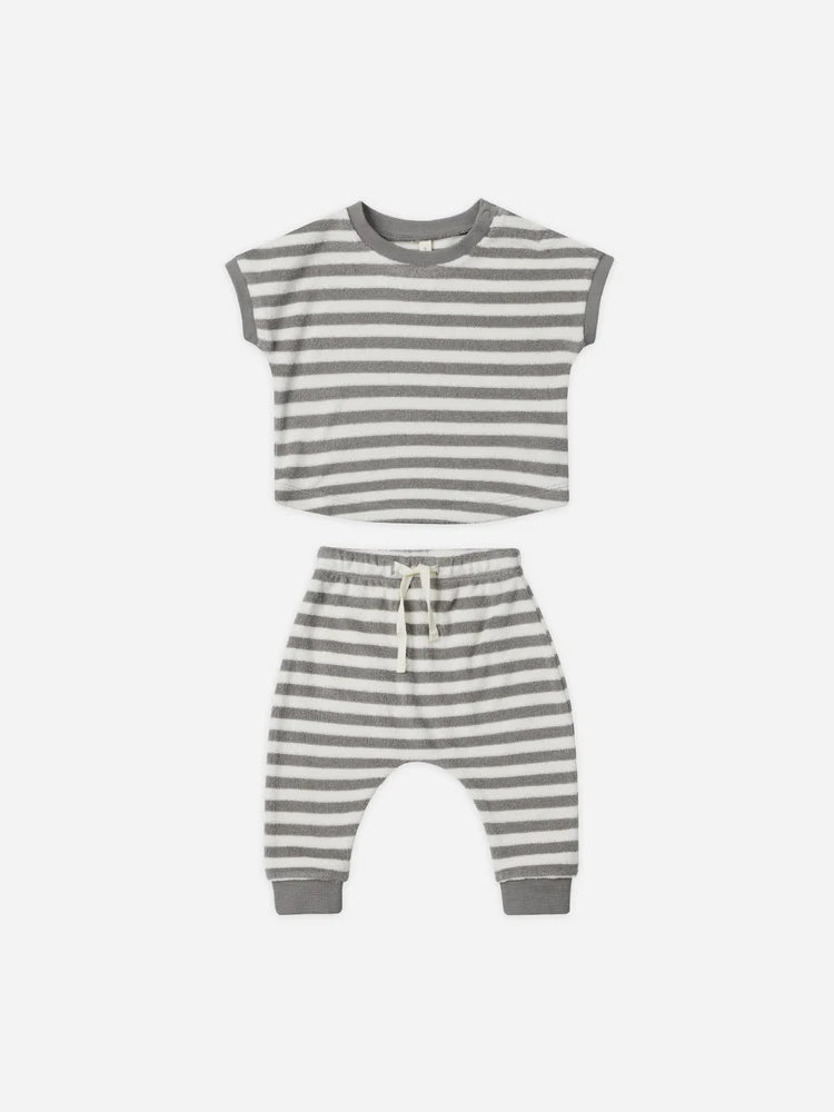 Terry Tee and Pant Set - Retro Stripe