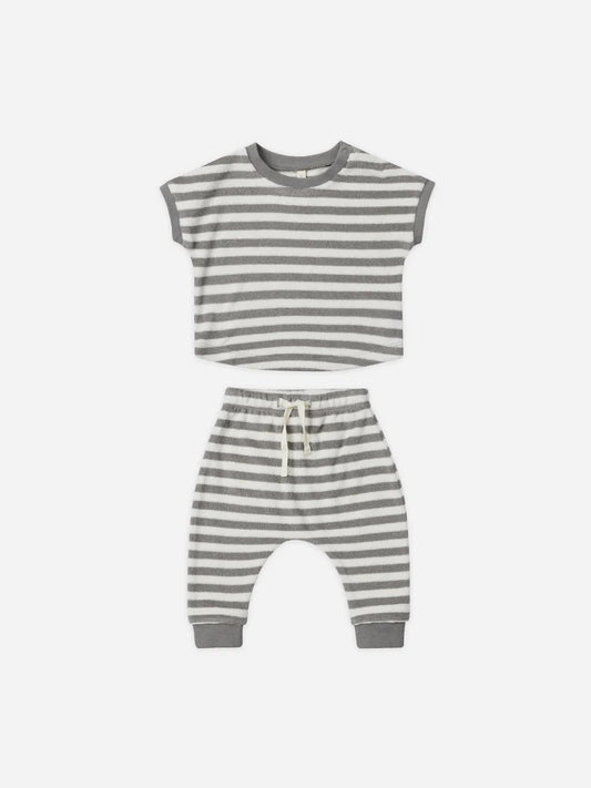 Terry Tee and Pant Set - Retro Stripe