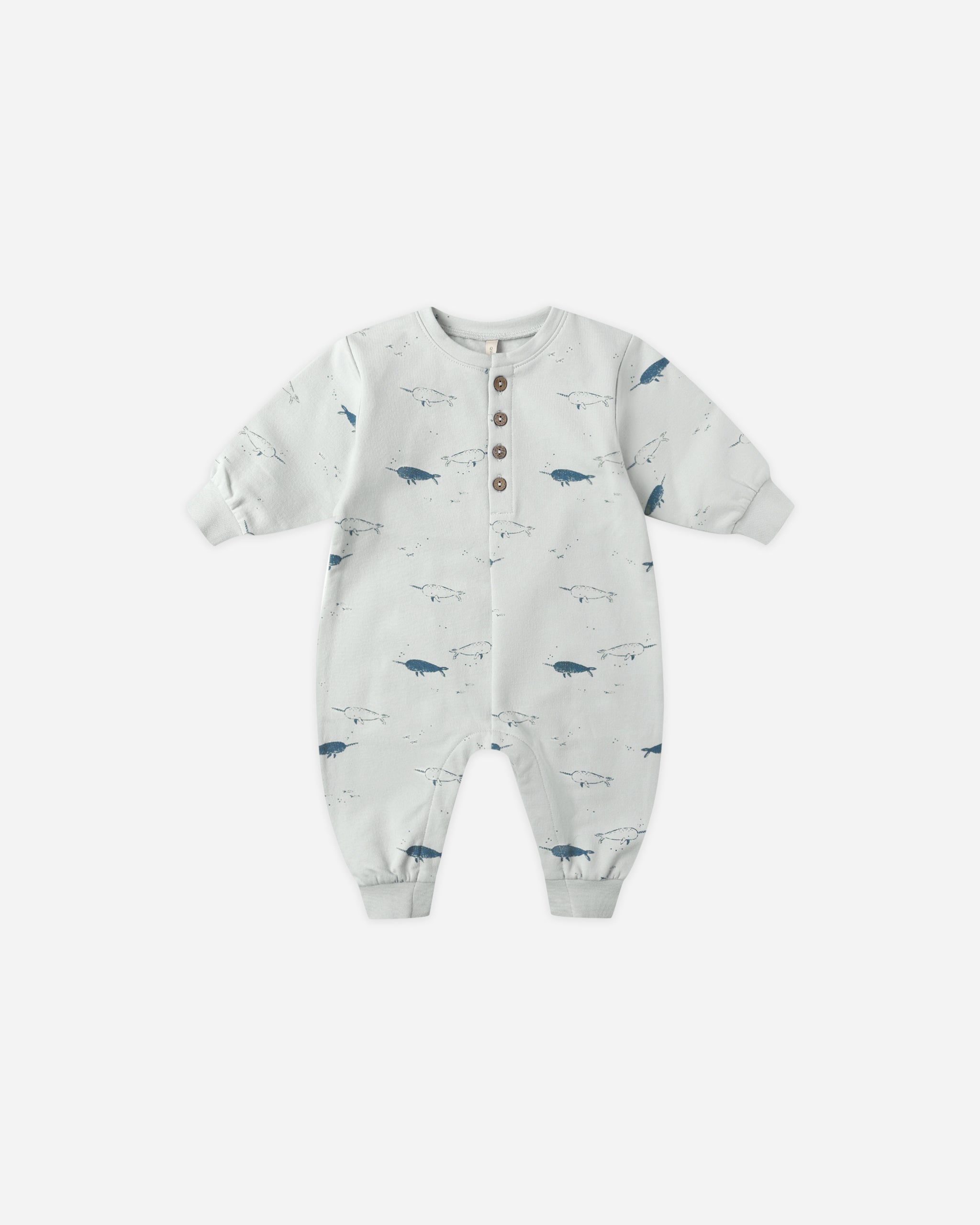 Quincy Mae Relaxed Fleece Jumpsuit Narwhals Little Sprout