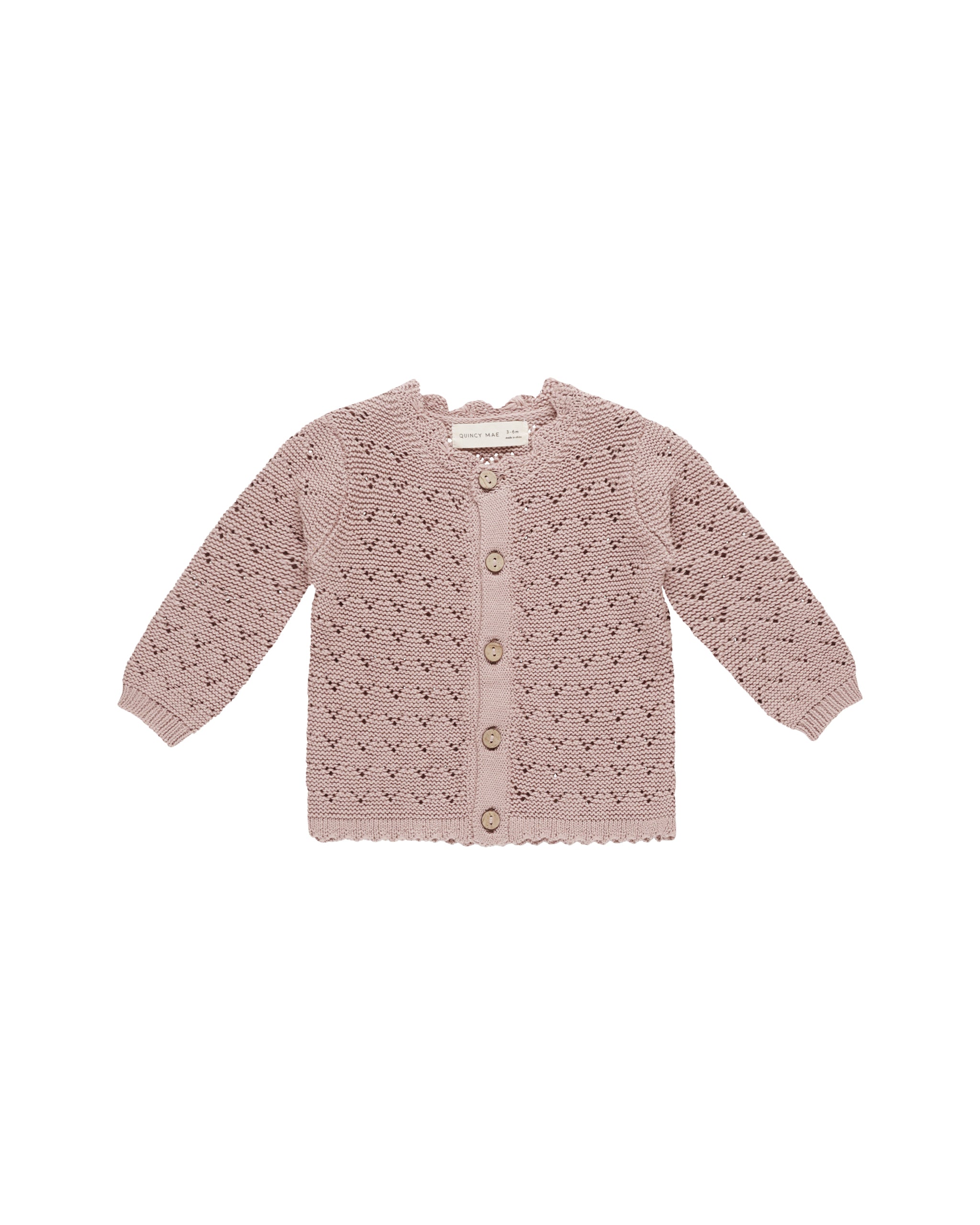 Scalloped Cardigan - Mauve