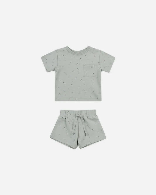 Boxy Pocket Tee and Short tSet - Constellations