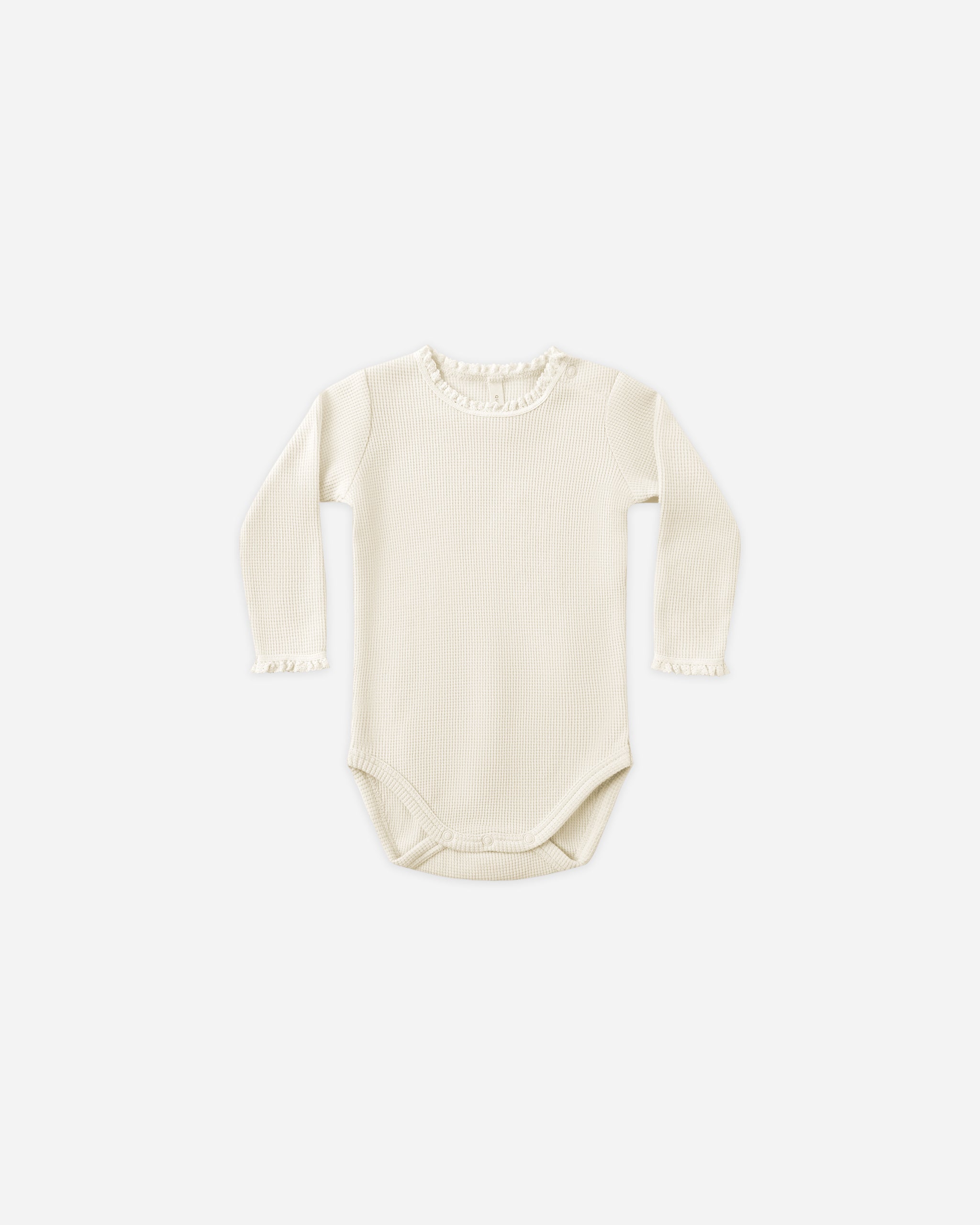 Quincy Mae Waffle Long Sleeve Bodysuit Natural Little Sprout
