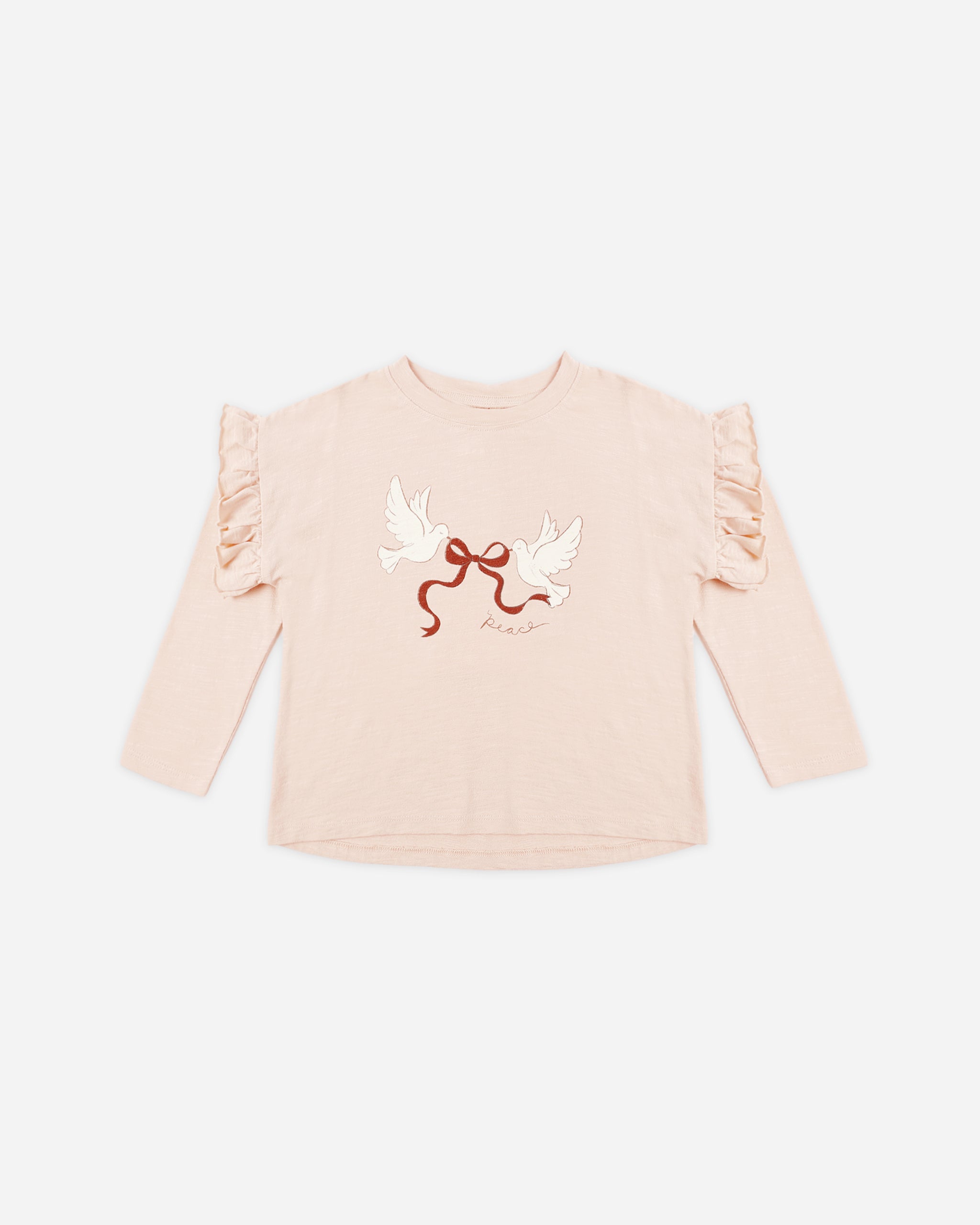 Ruffle Long Sleeve Tee Peace Little Sprout