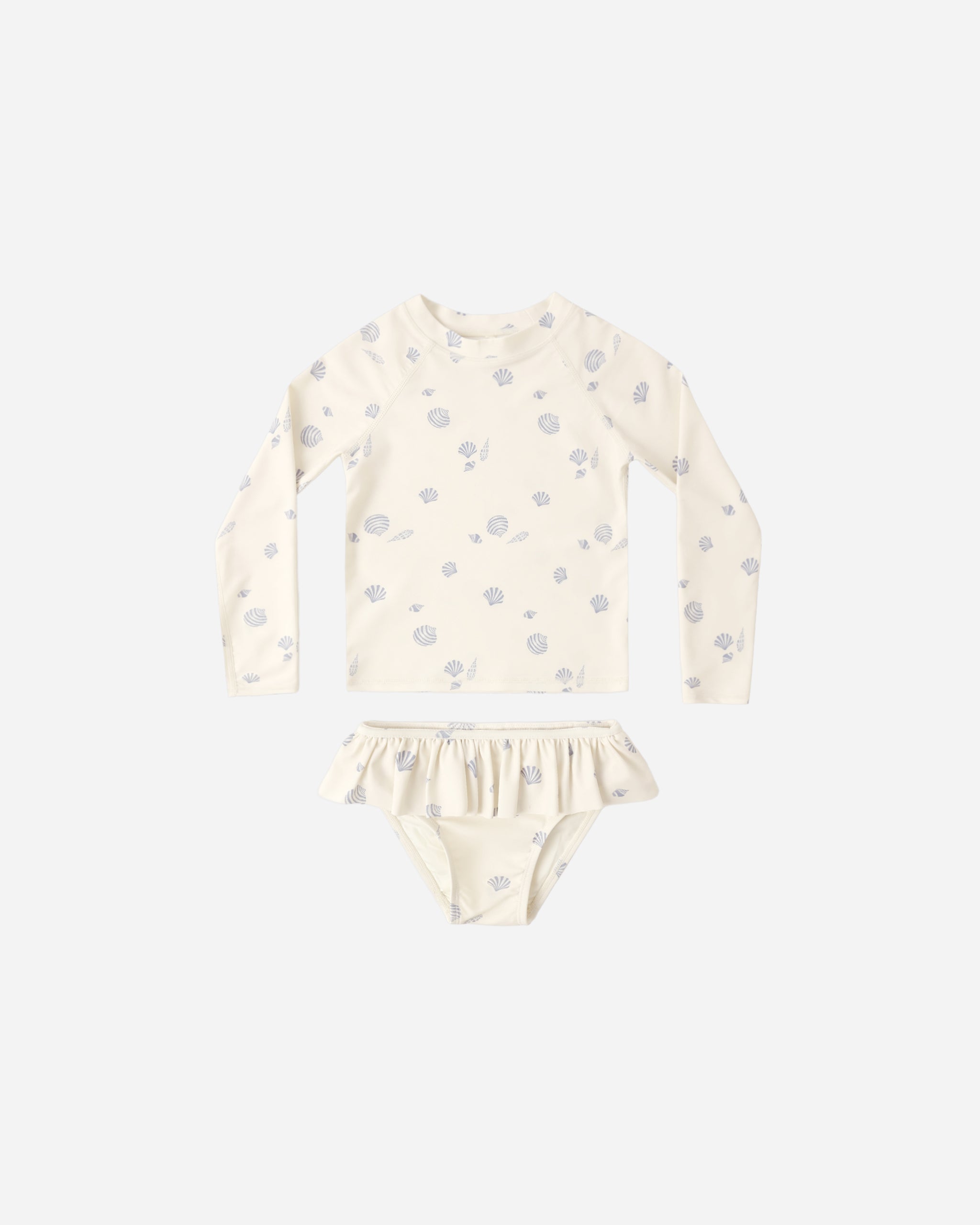 Rylee and Cru Rashguard Girls Set Seashells Little Sprout