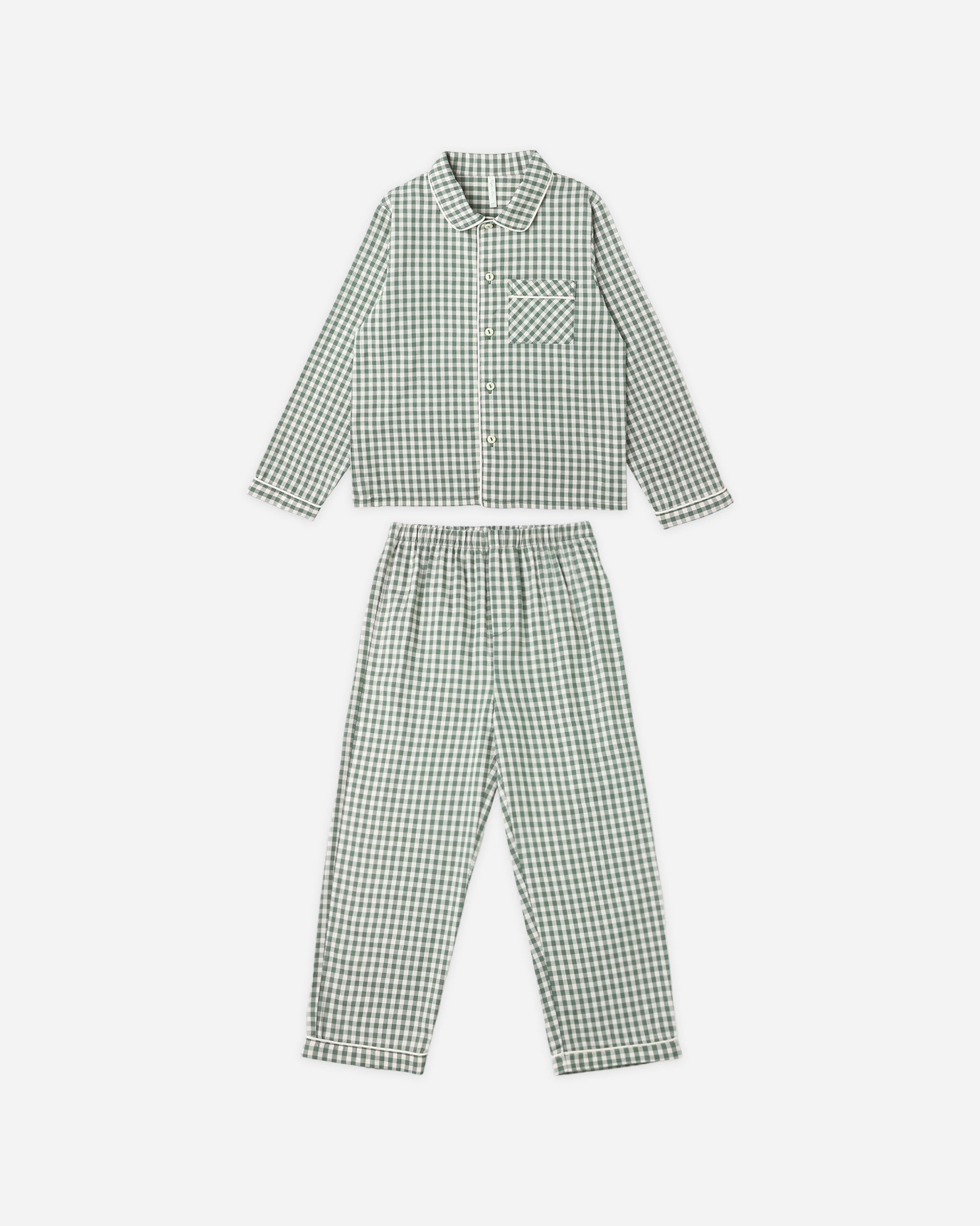 Long Sleeve Pajamas Evergreen Gingham Little Sprout