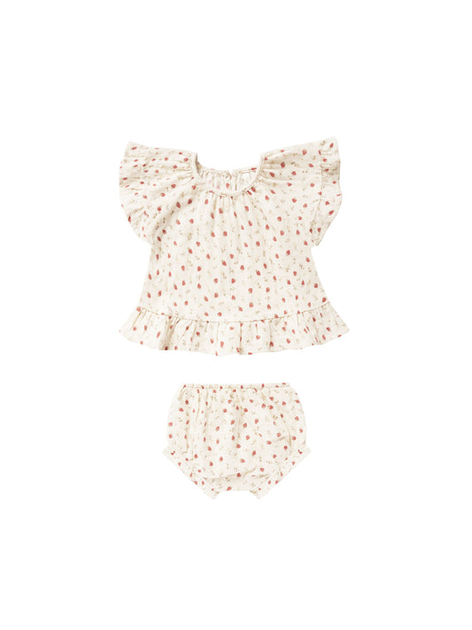 Butterfly Top and Bloomer Set - Strawberry Fields