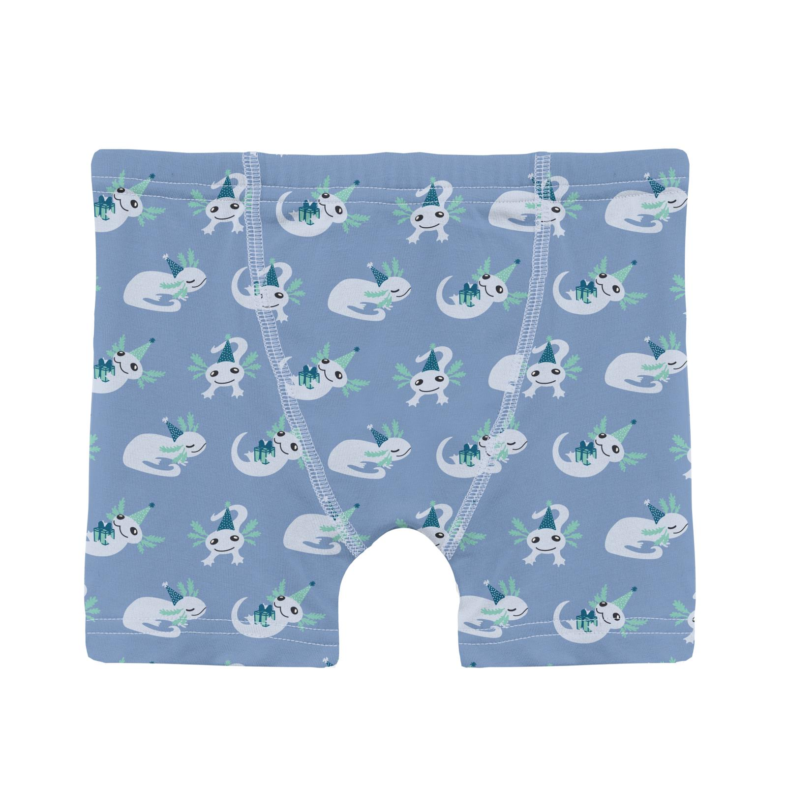 Print Boy Boxer Brief - Dream Blue Axolotl Party