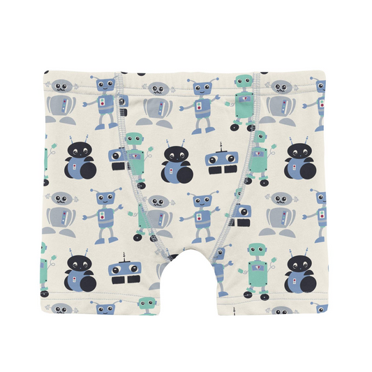 Print Boy Boxer Brief - Natural Robots