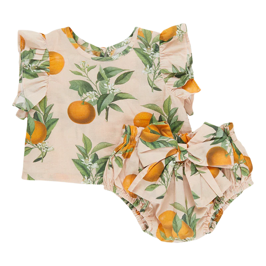 Baby Girls Abigail 2-Piece Set - Pink Botanical Oranges