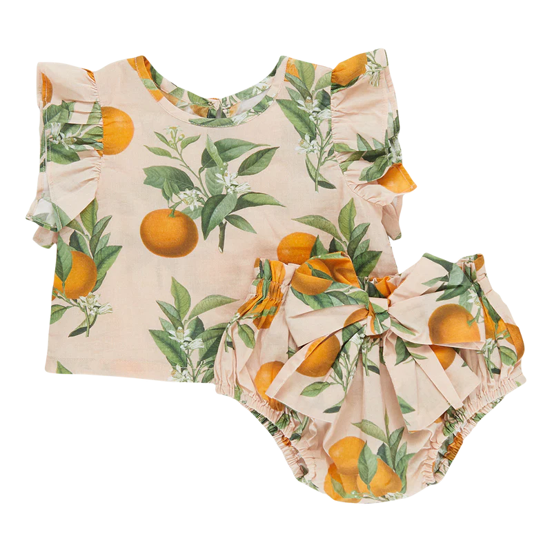 Baby Girls Abigail 2-Piece Set - Pink Botanical Oranges