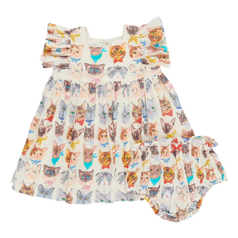 Baby Girls Elsie Dress Set - Cool Cats