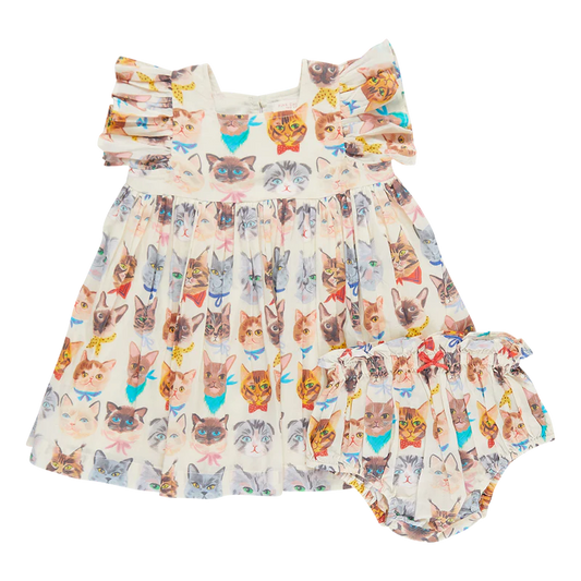 Baby Girls Elsie Dress Set - Cool Cats