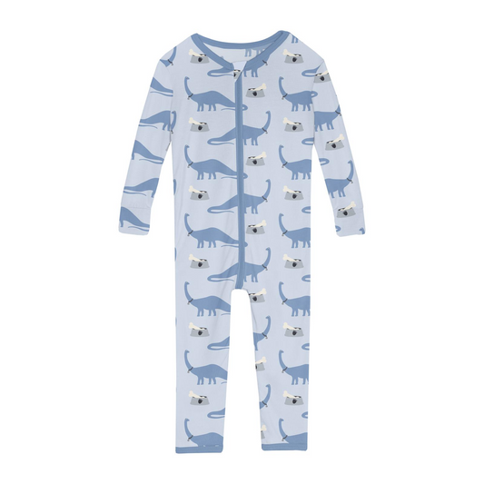 Print Convertible Sleeper with Zipper - Dew Pet Dino