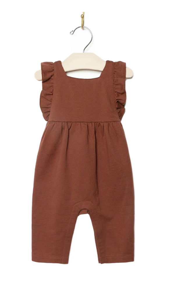 Fleece Baby Flutter Overall Cinammon