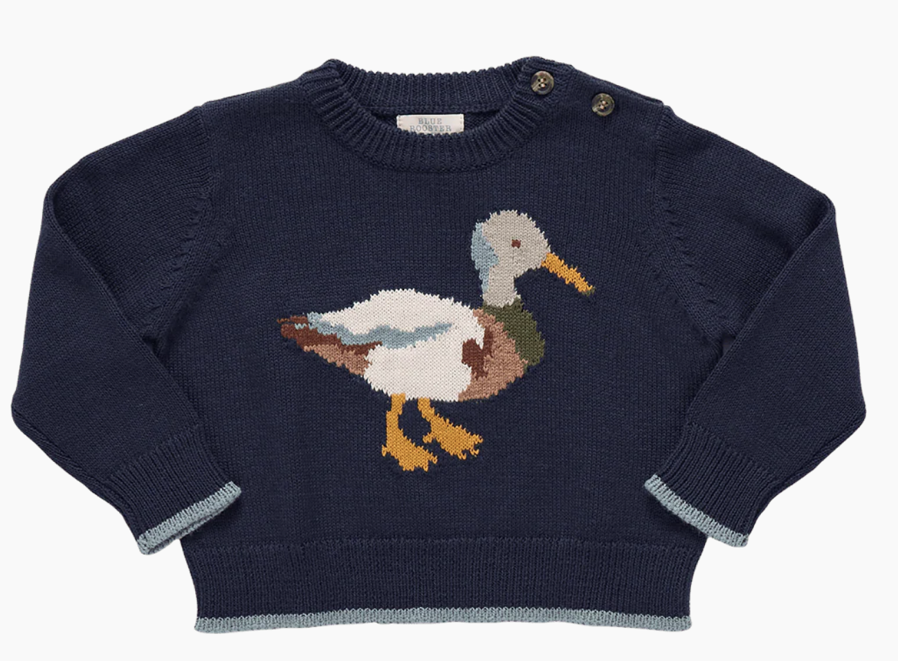 Baby Oliver Sweater Navy Mallard Little Sprout