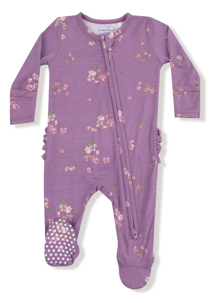 2 Way Zipper Ruffle Back Footie Woodsorrel Little Sprout