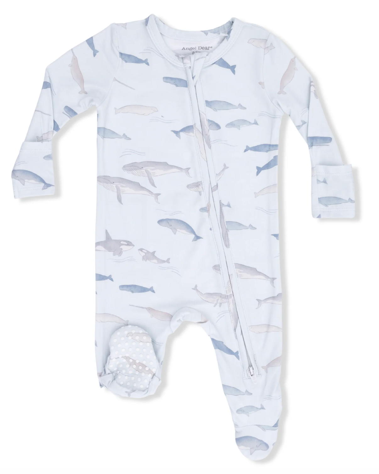 Angel Dear Little Whales 2 Way Zipper Footie Little Sprout