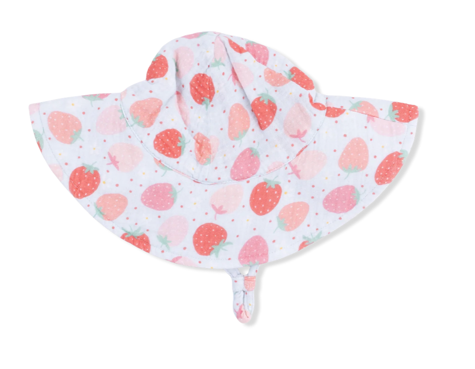 Angel Dear Strawberry Bliss Wide Brim Sun Hat Little Sprout