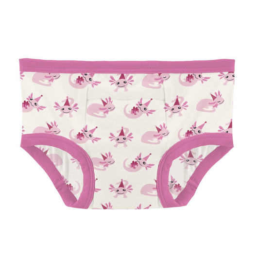 Print Training Pants - Natural Axolotl Party