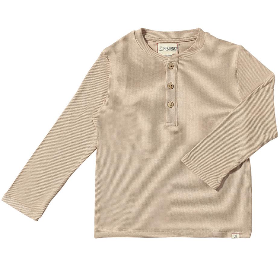 ME and Henry Adams Ribbed Henley Beige Little Sprout