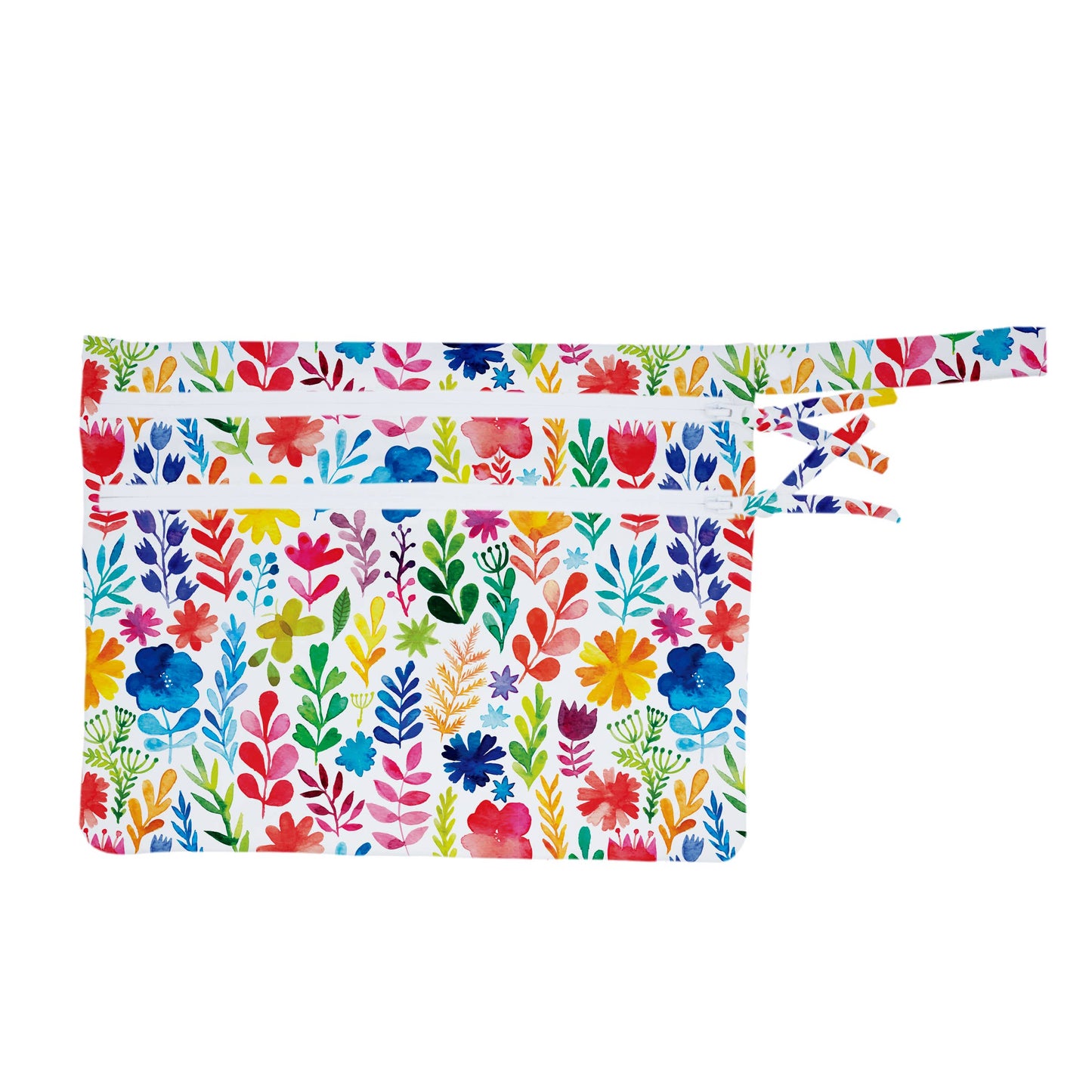 Rainbow Watercolor Floral Waterproof Wet Bag