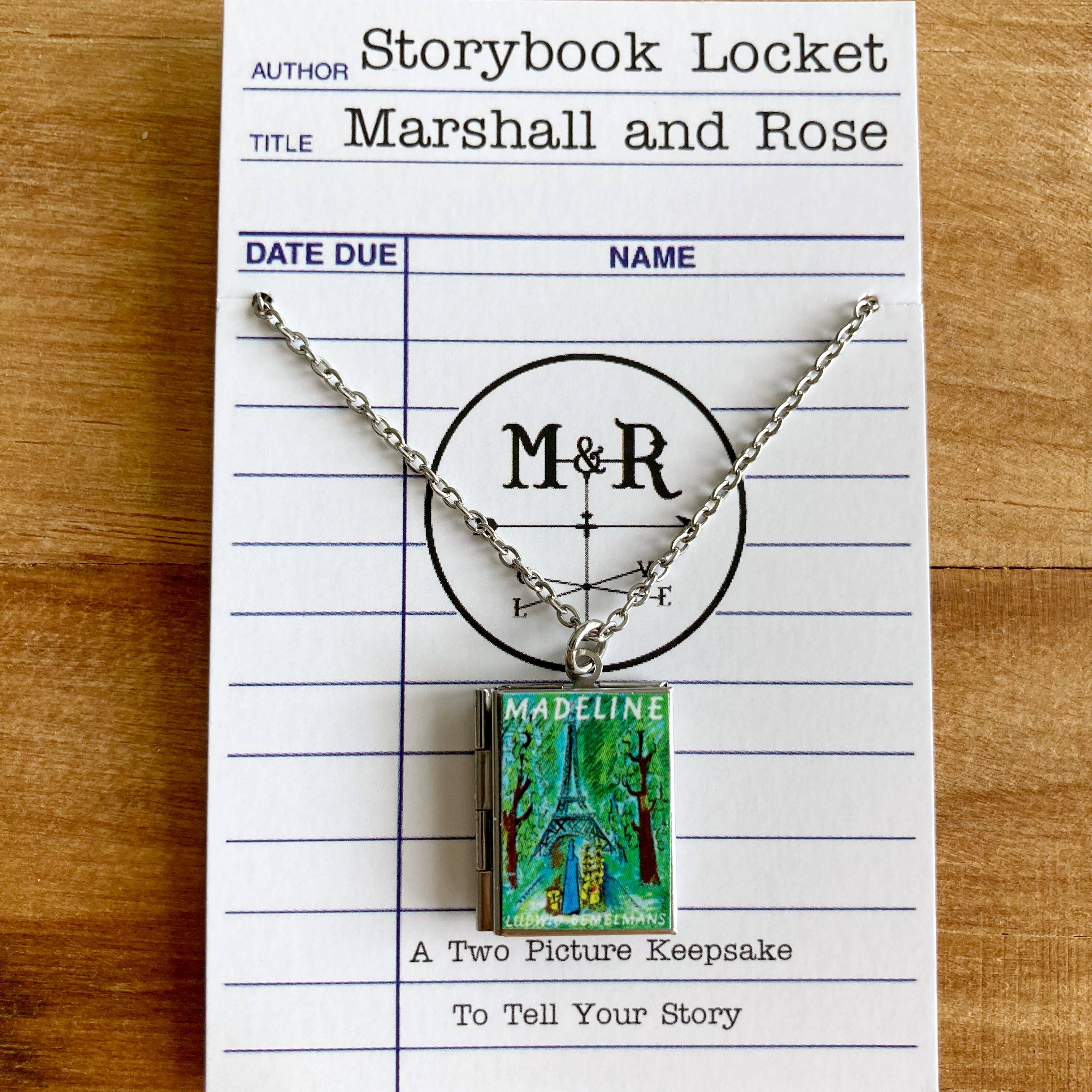 Book Locket Madeline: Stainless Steel