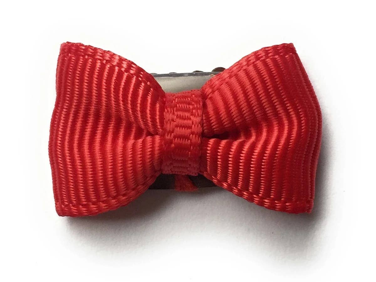 Mini Wisp Clip Tiny Tuxedo Baby Bow Hair Clips Mini Bows: Burgundy