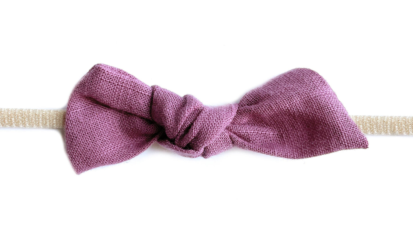 Baby Headband Cute Little Megan Tie Knot Bow Knot For Infant: Mauve