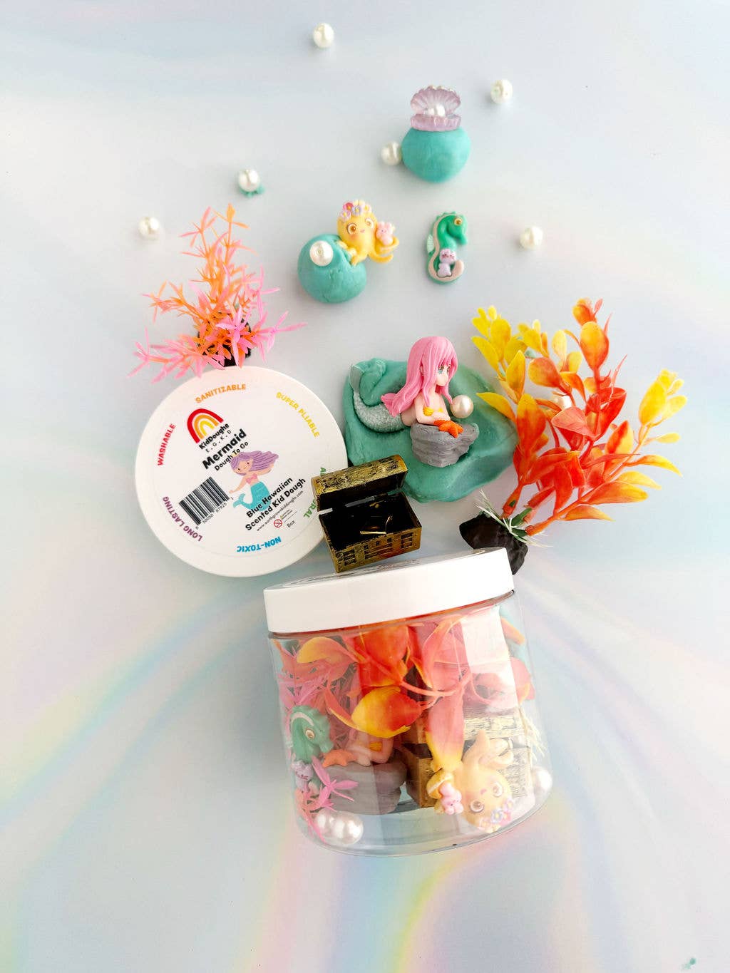 Earth Grown KidDoughs Mermaid Dough To Go Little Sprout