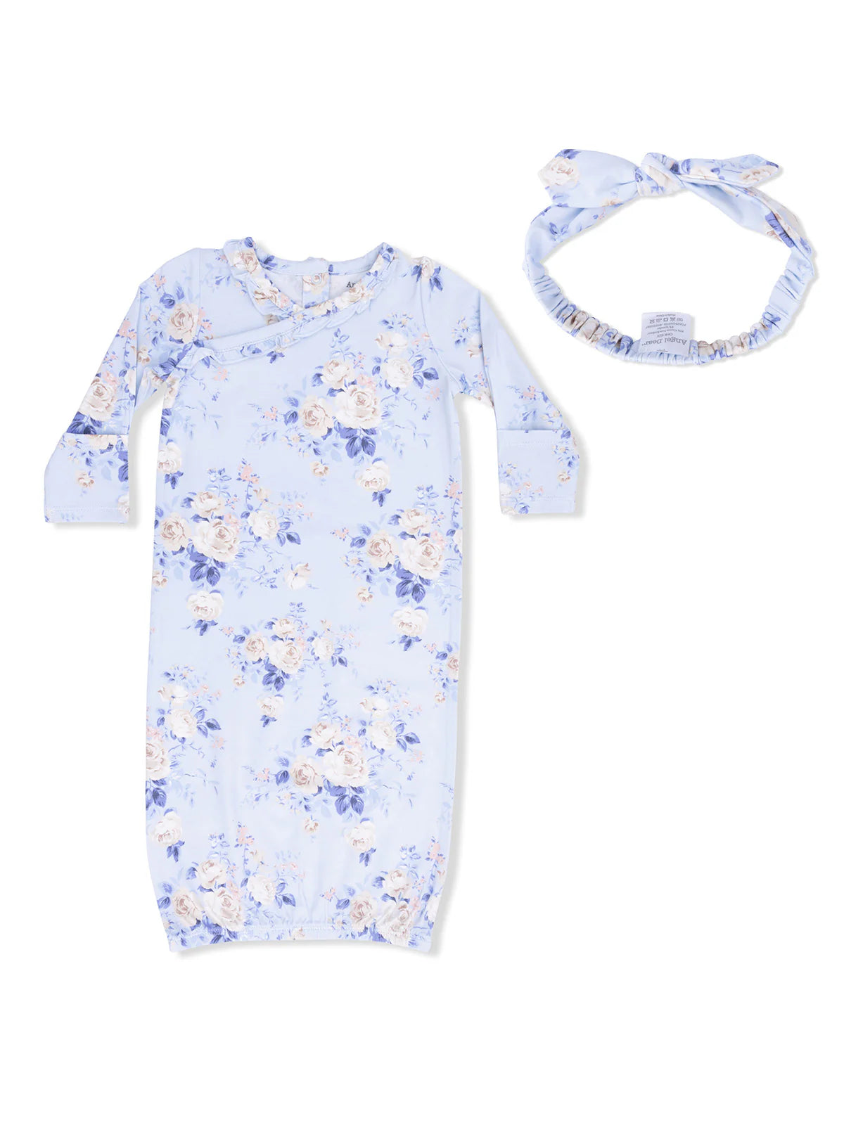 Angel Dear Ashley Rose Floral Kmono Gown and Knot Headband Set Little Sprout