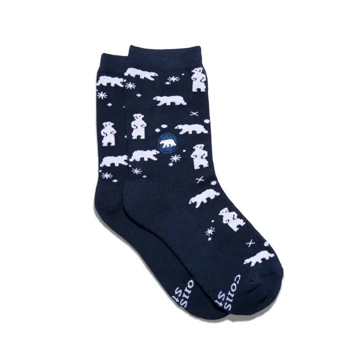 Kids Socks that Protect Polar Bears   4-6Y