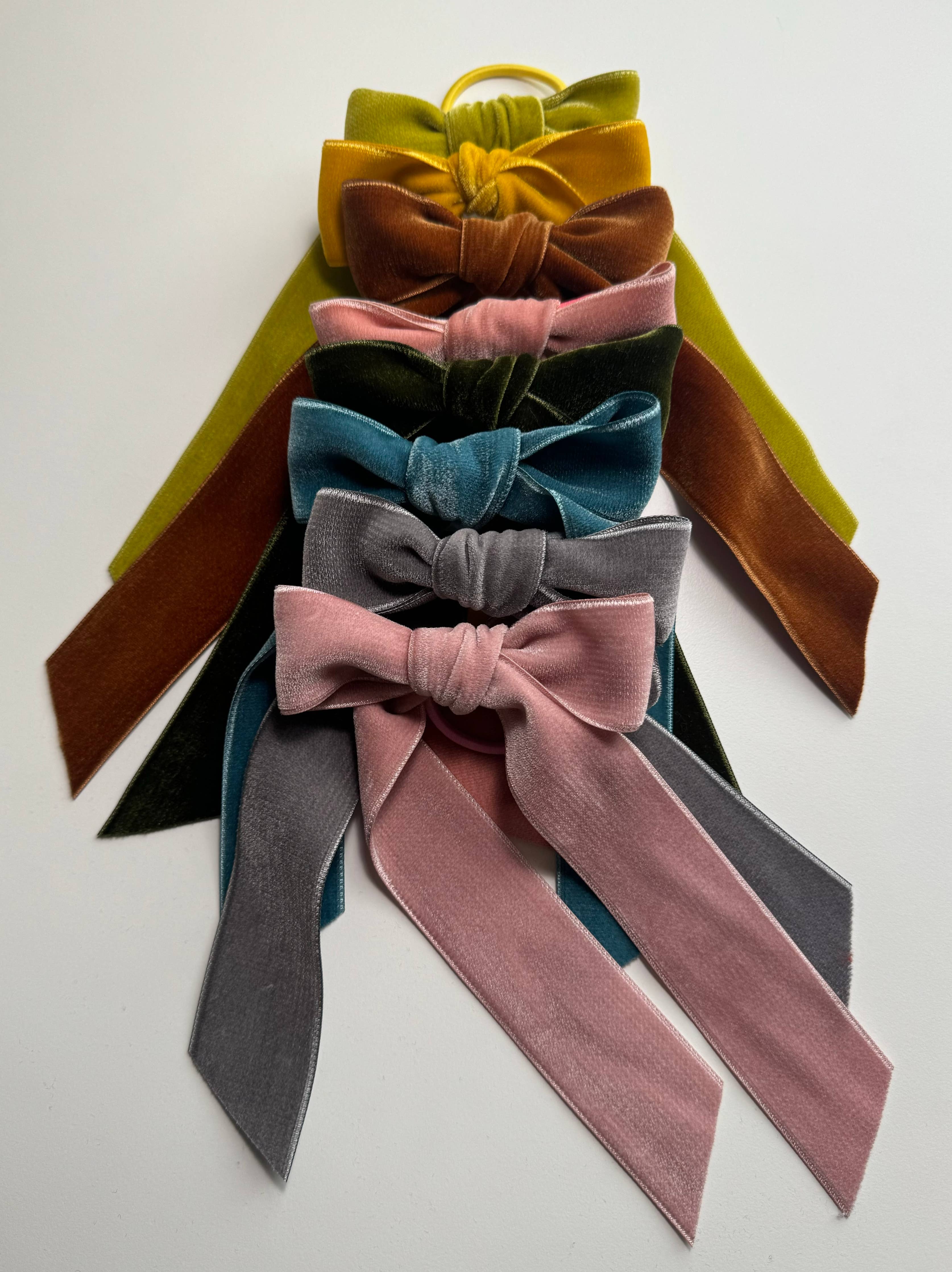 Velvet Hair Bows - Fall Vibes: Moss