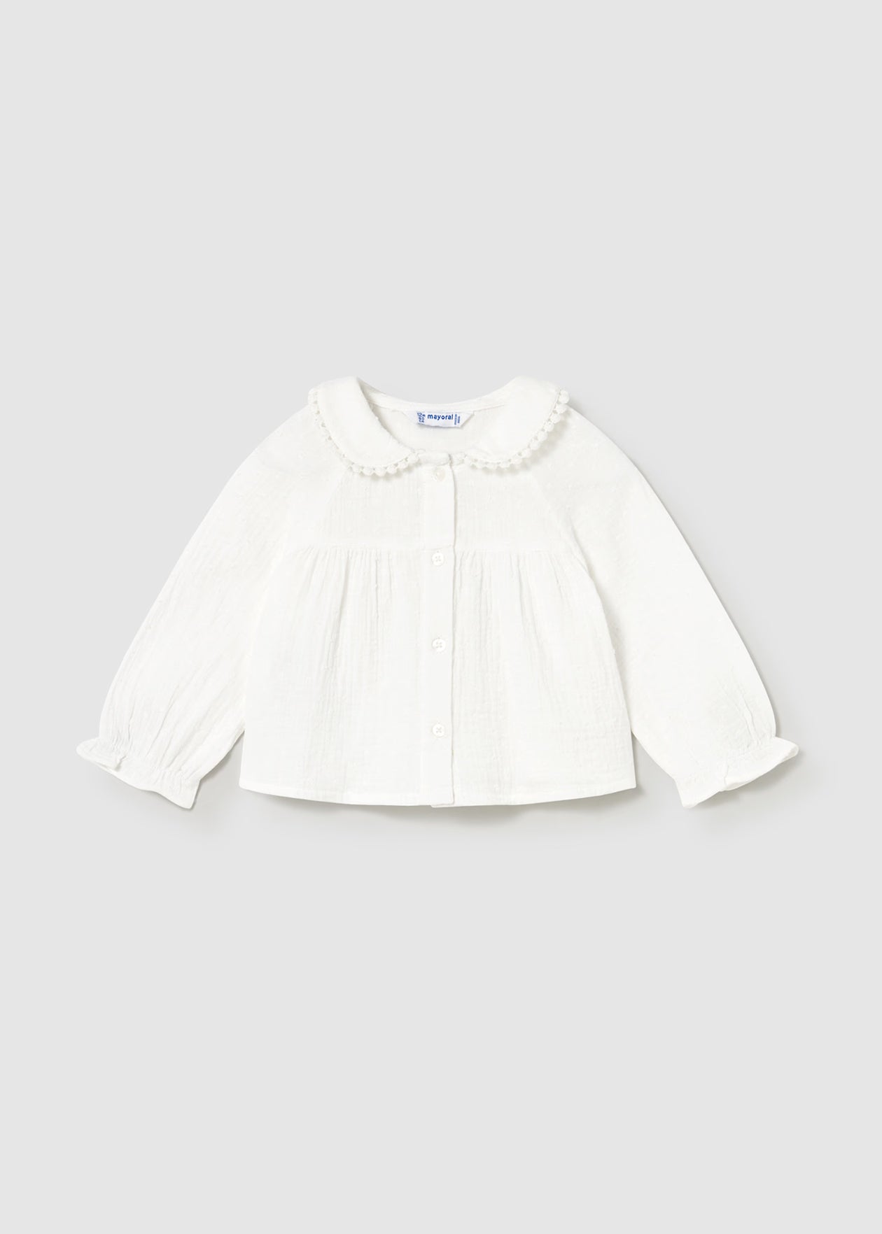 Mayoral Plumeti Chiffon Blouse Cream Little Sprout