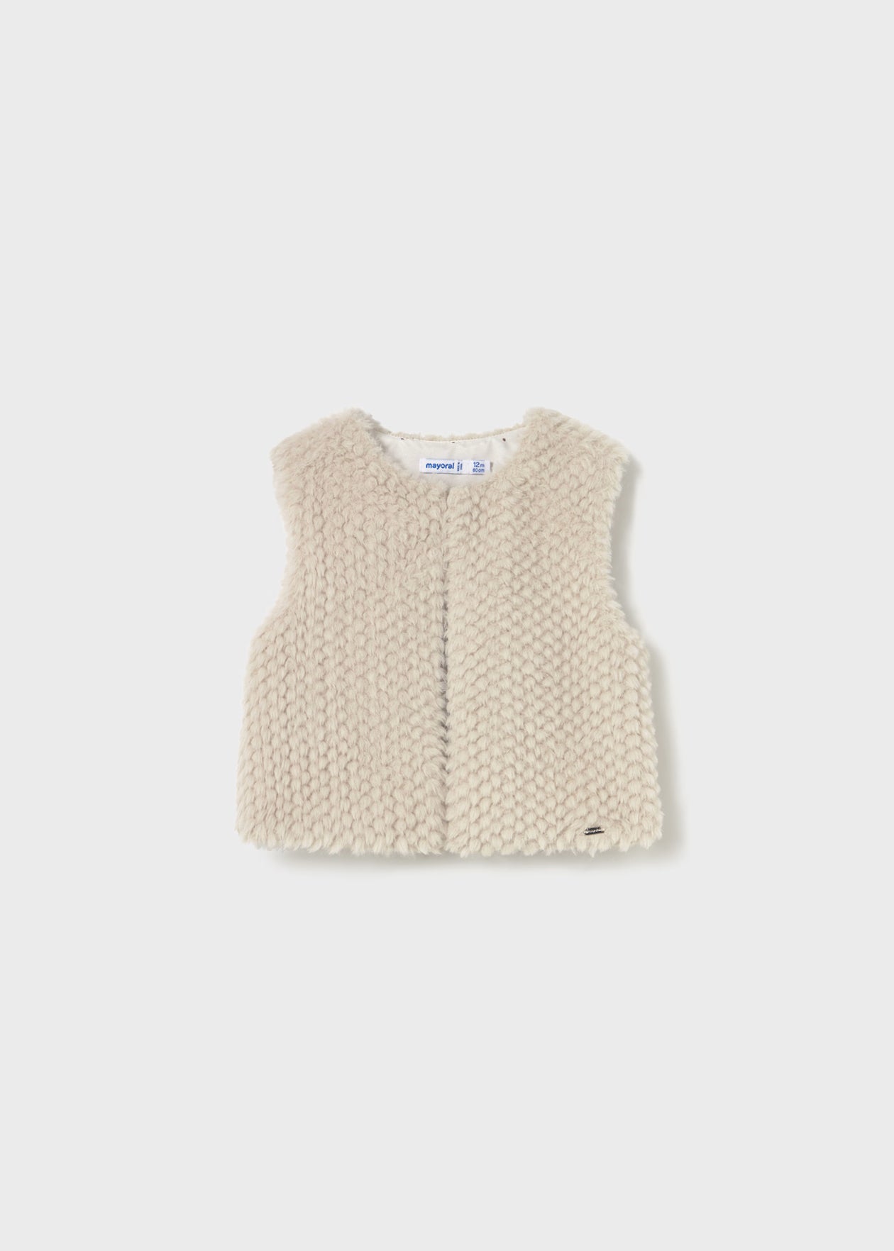 Mayoral Baby Faux Fur Vest Sand Little Sprout