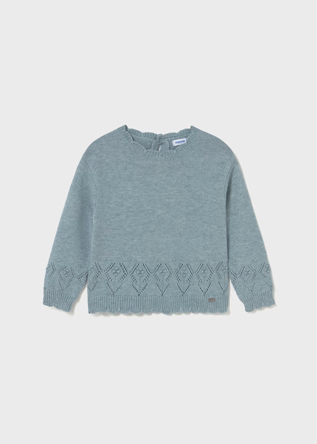 Mayoral baby openwork Knit Sweater Bluebell Little Sprout
