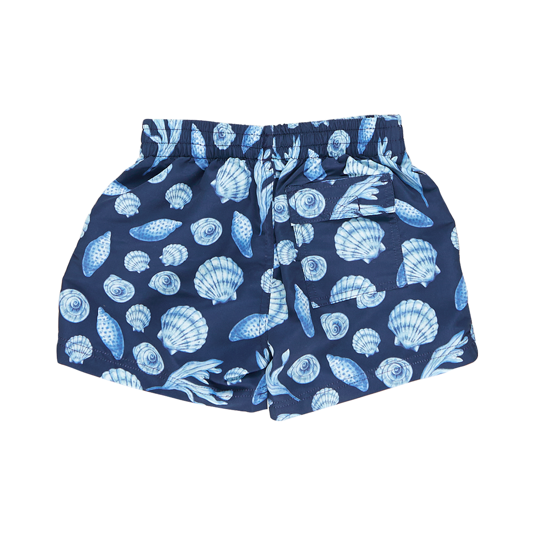 baby boys swim trunk blue sea shells