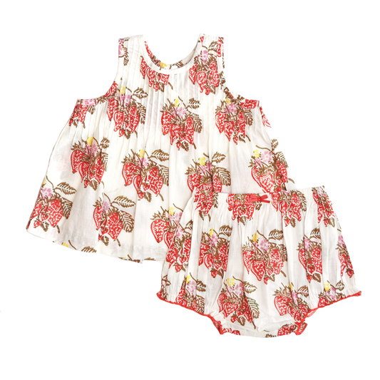 baby girls Jaipur 2 piece set ss24 - wild strawberries