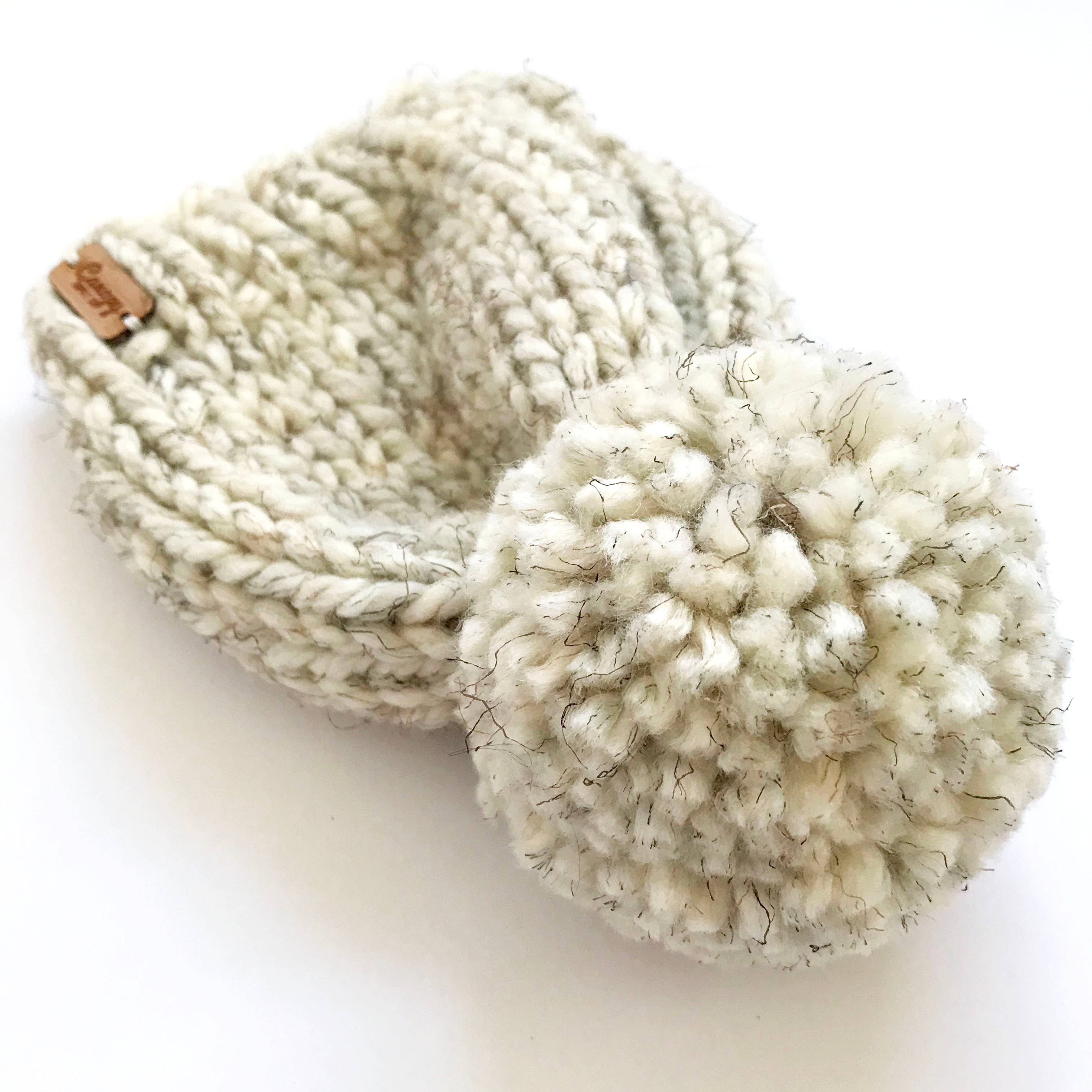 Monarch Beanie > Kids and Baby Knit Pom Pom Hat: Birch / 0-3 Months