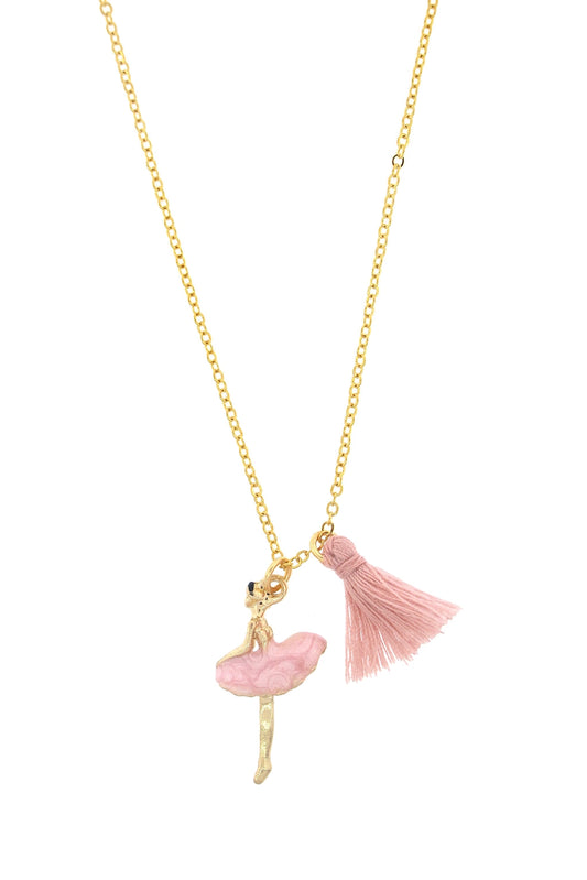 Ballerina Charm Necklace with Tassel