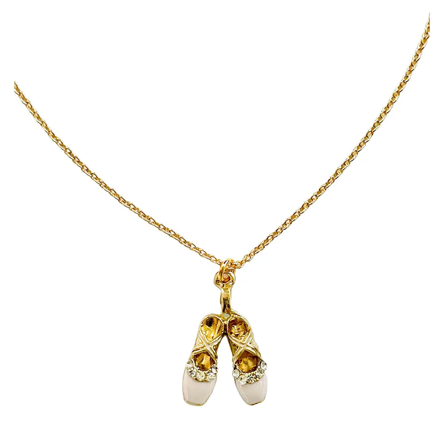 Ballet Slippers Dance Charm Necklace