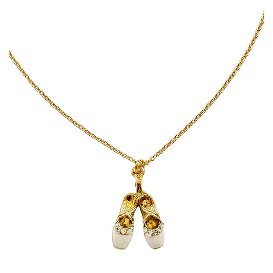 Ballet Slippers Dance Charm Necklace