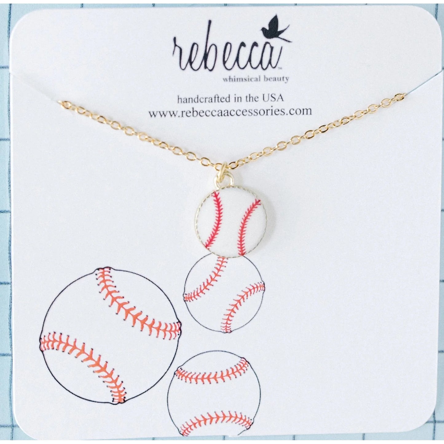 Baseball Enamel Necklace