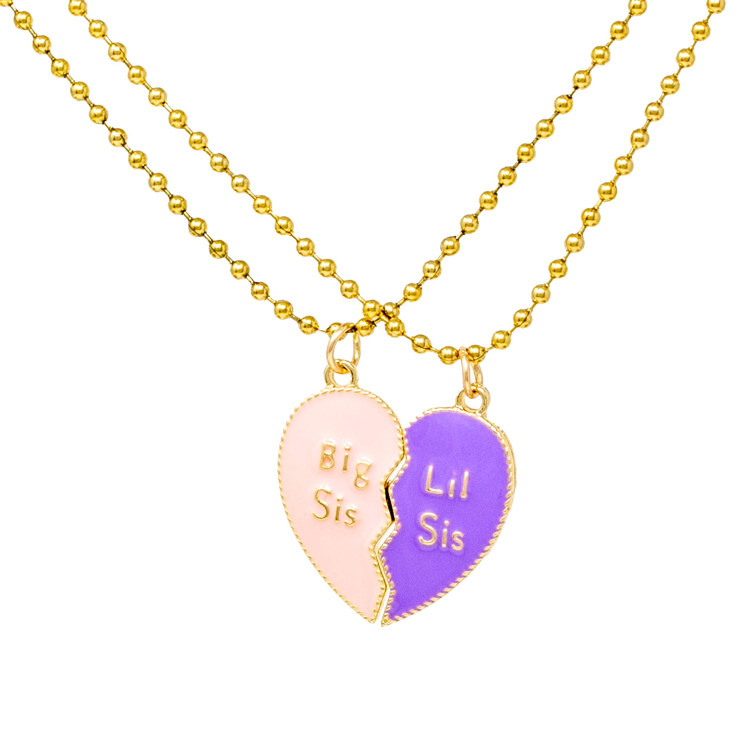 Big Sis & Lil Sis Magnetic Heart Necklace Set